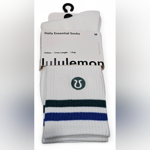 lululemon athletica Accessories - Lululemon Daily Essential Crew Socks. Unisex- Medium, Blue/Green 1 Pair, New